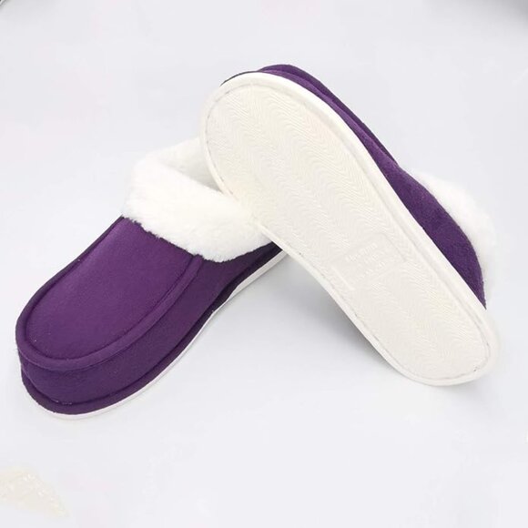 Winter Warm Faux Suede Plush Slippers - Picture 3 of 5